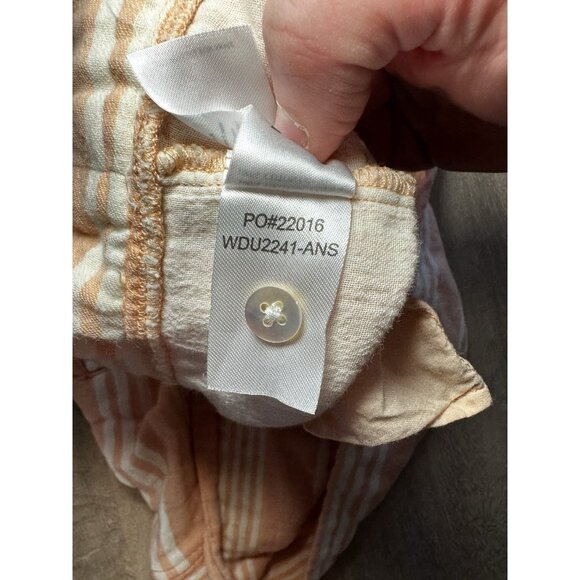 Faherty Dream Cotton Gauze Isha Dress Orange White Striped Size Large - Picture 7 of 8